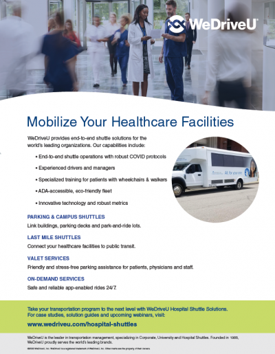 WeDriveU Hospital Shuttle Solutions Flyer download now 