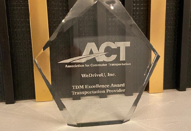 ACT TDM Excellence Transportation Provider Award WeDriveU