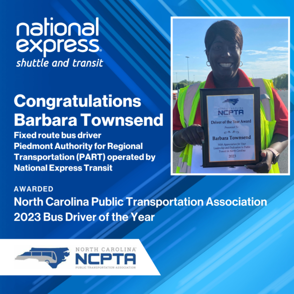 Barbara Townsend bus driver of the year for NC
