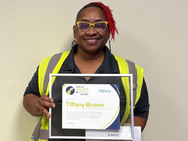 WeDriveU shuttle driver Tiffany Brown WashU