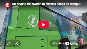UB electric buses News 4 story with WeDriveU and Zenobe